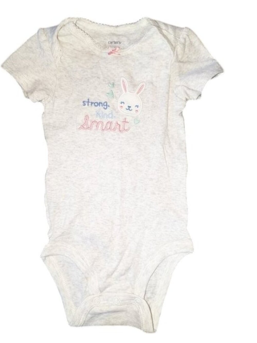 🐲3 FOR $9🦄 Carter's Short Sleeve Strong, Kind, Smart Bunny Top Onesie Bodysuit